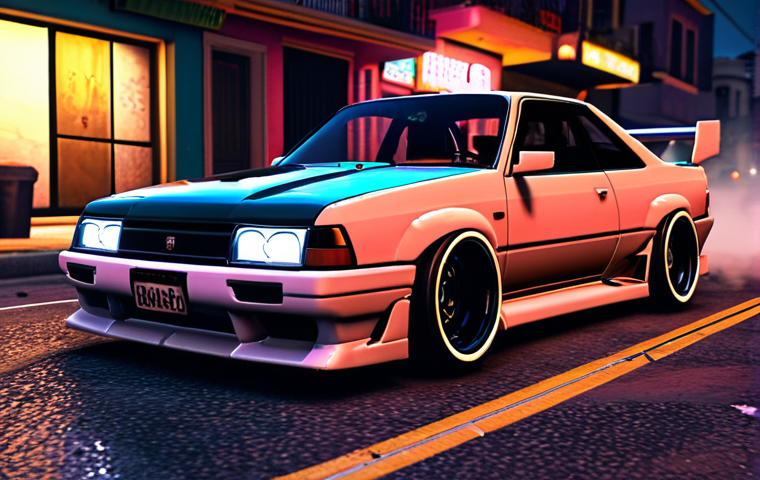 **Prompt:** A customized Dinka Jester RR drifting through the neon-lit streets of Los Santos at night, showcasing its excellent handling and performance upgrades. Focus on aftermarket performance parts (wheels, spoilers).