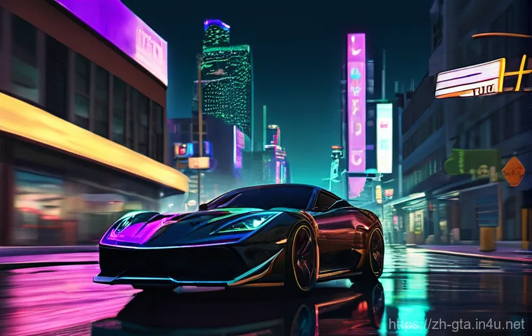 GTA5 비즈니스 운영 전략 - **Prompt:** "A sleek, cinematic shot of a diverse group of four young adult players, two male and tw...