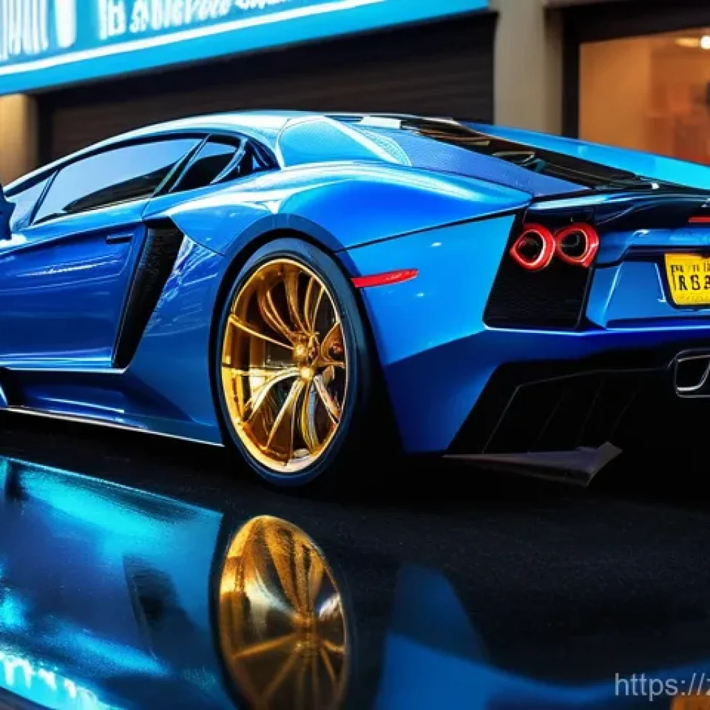 GTA5 커스텀 차량 제작 팁 - **Sleek Urban Supercar:**
A futuristic, low-slung supercar, with a deep metallic blue pearlescen...