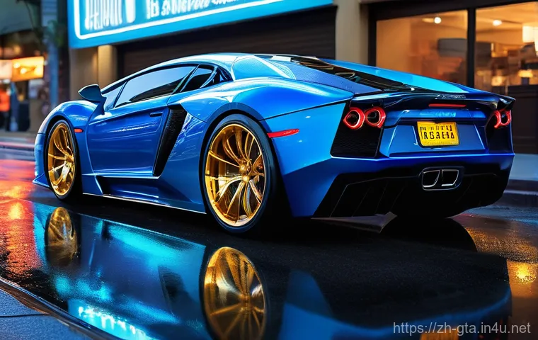 GTA5 커스텀 차량 제작 팁 - **Sleek Urban Supercar:**
    A futuristic, low-slung supercar, with a deep metallic blue pearlescen...